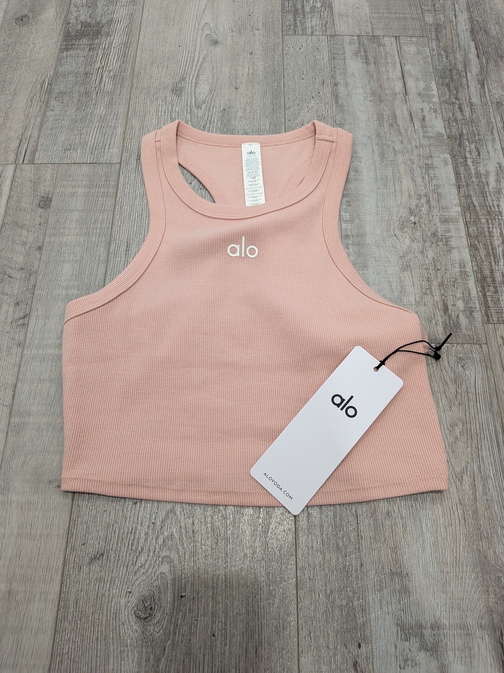 ALO Yoga Ribbed Cropped Tank Top in Blush